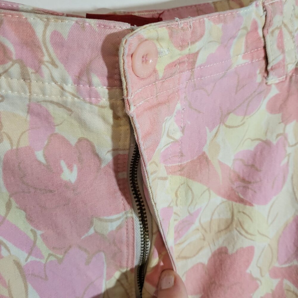 Gloria Vanderbilt Women's Amanda Floral Capris Size 16P Pink/Yellow - Picture 4 of 10